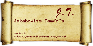 Jakabovits Tamás névjegykártya